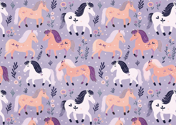 Pony Pals, Lilac - Motorised Roman Blind - Image 7